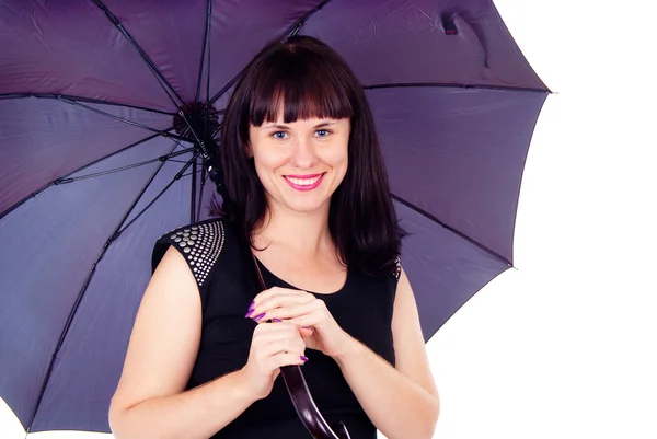 Beautiful girl under the umbrella of — Stock Photo, Image