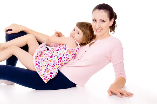 Maman ment est avec l'enfant, est joué — Photo