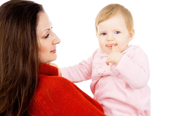 Anne bebek, mutlu bir aile olduğunu — Stok fotoğraf