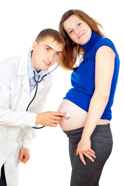Γιατρός και έγκυο γυναίκα — Φωτογραφία Αρχείου