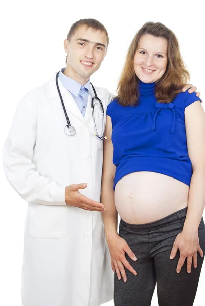 Médecin consulte une fille enceinte — Photo