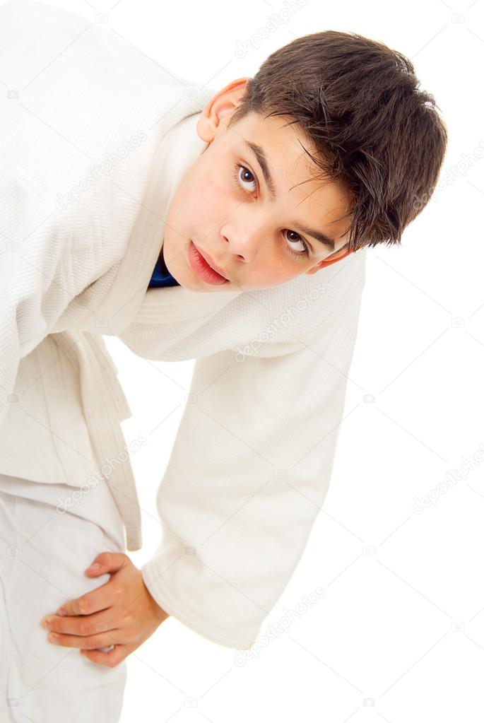 boy tired of fighting isolated