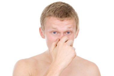 adam, burun akıntısı, soğuk