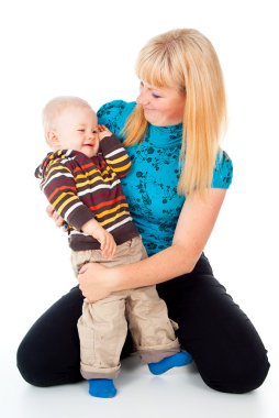 Çocuklu mutlu bir aile.