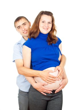 mutlu erkek bir kızı hamile hugs