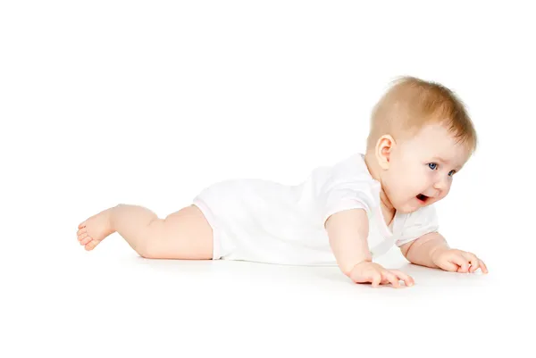 Beautiful child crawling on the floor — Stock Photo, Image