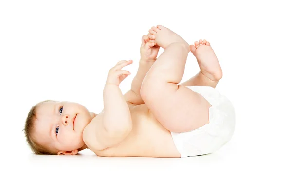 Krásné dítě nahý v plenkách — Stock fotografie