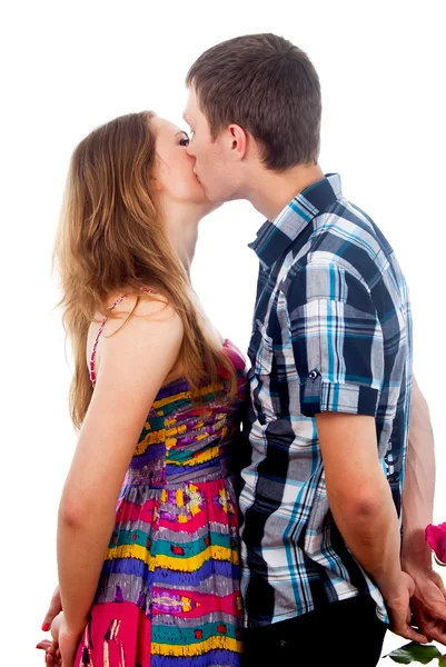 Casal bonito beijando — Fotografia de Stock