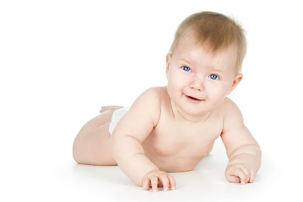 Beautiful naked babe in diapers — Stock Photo, Image