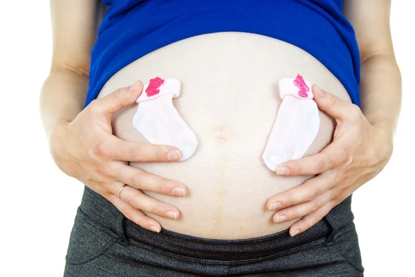 Grande vientre embarazada chica —  Fotos de Stock