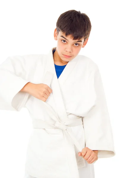 Pojke engagerade taekwondo — Stockfoto