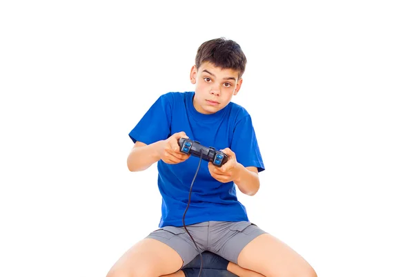 Chłopiec gry komputerowe — Zdjęcie stockowe