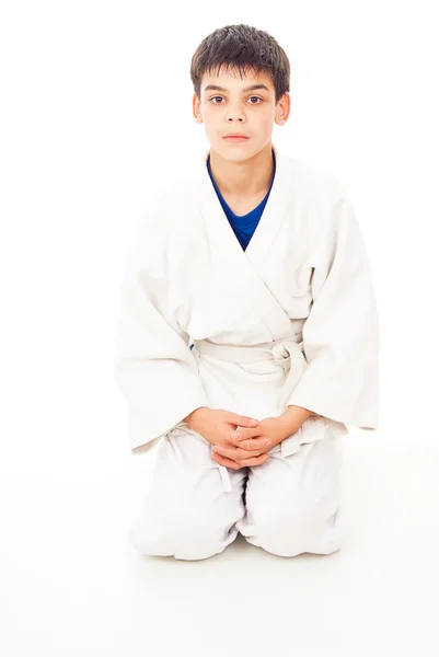 Boy sitting waiting — Stock Photo, Image