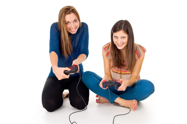 Petite amie pour jouer à des jeux vidéo — Photo