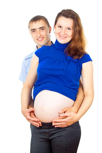 Happy family pregnant girl — Stock Photo, Image