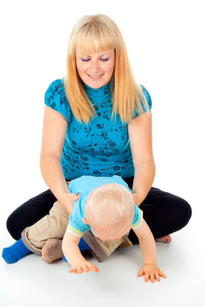 Glad mamma och baby — Stockfoto