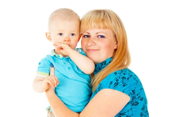 Mãe feliz segurando um filho — Fotografia de Stock