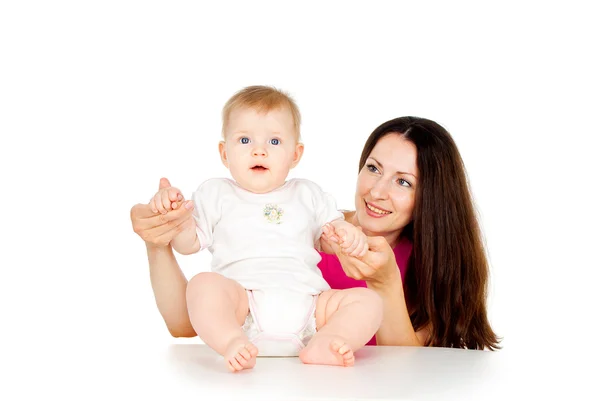 Gelukkig moeder met baby — Stockfoto