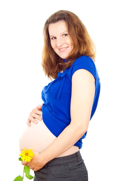 Glad gravid flicka — Stockfoto