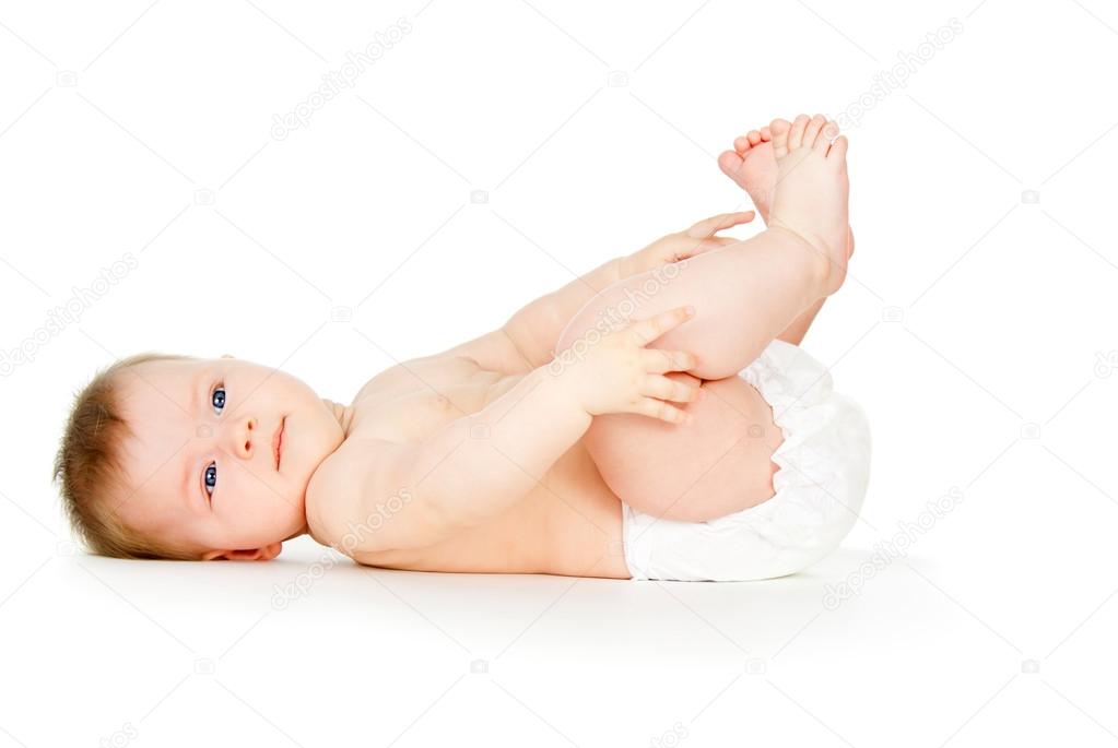 baby lies naked