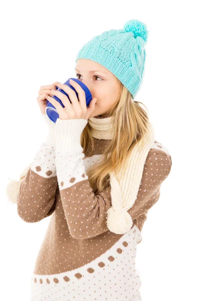 Meisje in een winter cap — Stockfoto