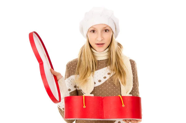 Chica con un regalo — Foto de Stock