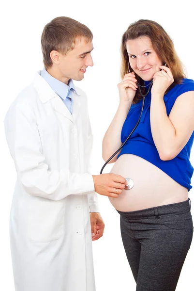 Врач и беременная женщина — стоковое фото