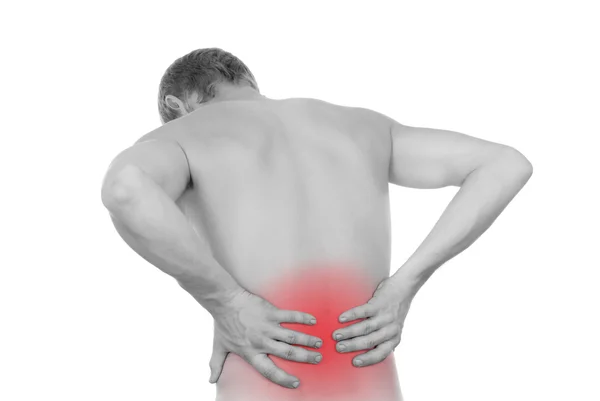 남성 몸통, 허리에 통증이 스톡 사진