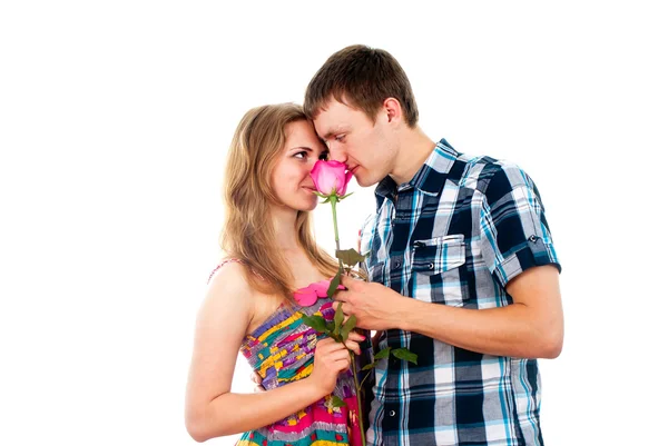 Portrait de garçon et fille amoureux — Photo