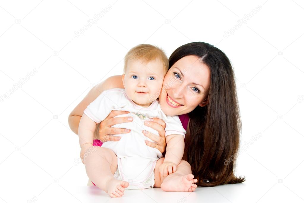 portrait of mother and baby