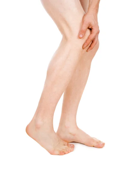 The pain in the knee, boy — Stock Photo, Image