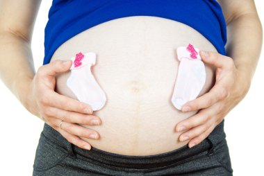 Karın hamile kız ve çocuk çorapları