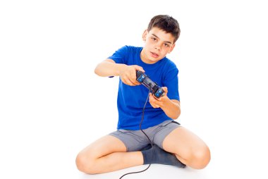 beautiful boy with a joystick clipart