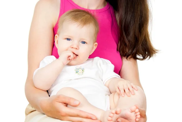 Mooi kind zittend op je schoot — Stockfoto