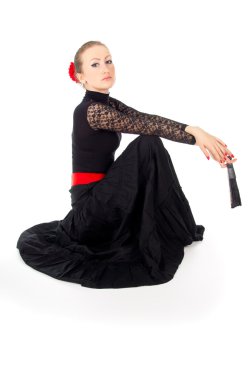 Flamenko dansçısı oturan kız