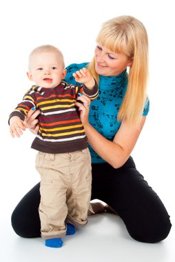 Bebek ve anne ile mutlu bir aile