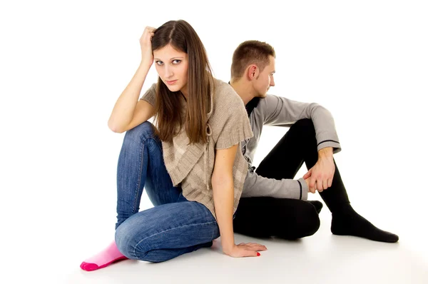 Cheating relationship guy and girl — Stock Photo, Image