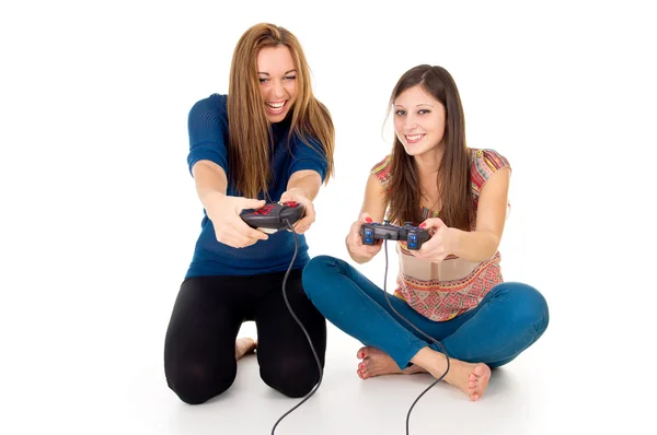 Friends playing video games — Stock Photo, Image