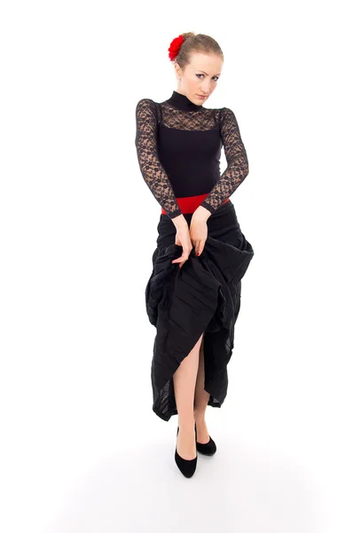 Menina dança flamenco — Fotografia de Stock