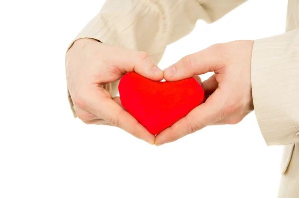 The guy in a suit keeps the heart — Stock Photo, Image