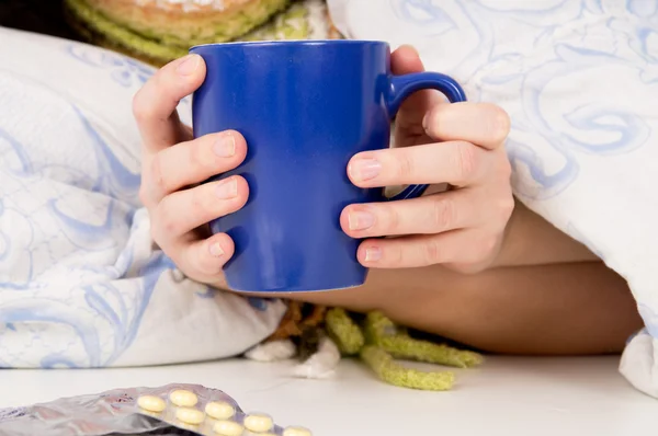 The patient drank medicine — Stock Photo, Image