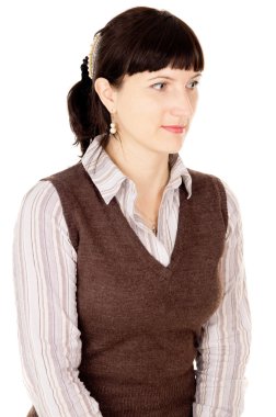 güzel bir kadın kamera önünde poz