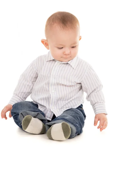 Baby just sits on the floor — Stock Photo, Image