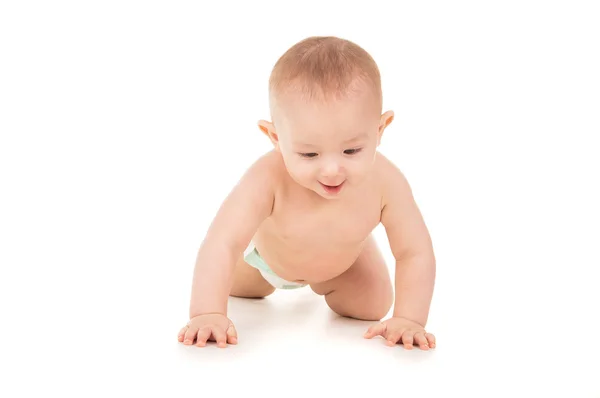 A little baby crawling on the floor Stock Photo