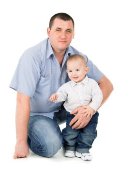 babası küçük oğlu hugs