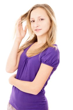 mutlu kız ayakta teşkil etmektedir.