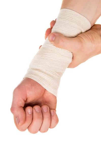 Verband der Hand mit einem elastischen Verband — Stockfoto