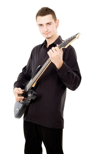 Chico está tocando la guitarra — Foto de Stock