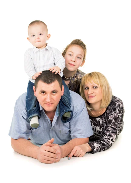 Gelukkig grote familie poseren — Stockfoto