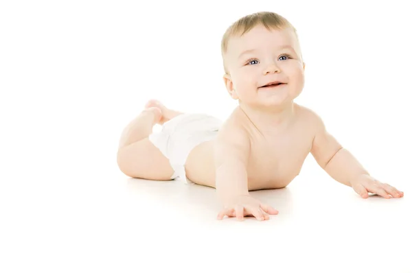 Pequeno bebê feliz, rastejando — Fotografia de Stock